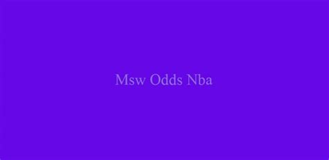 msw nba odds